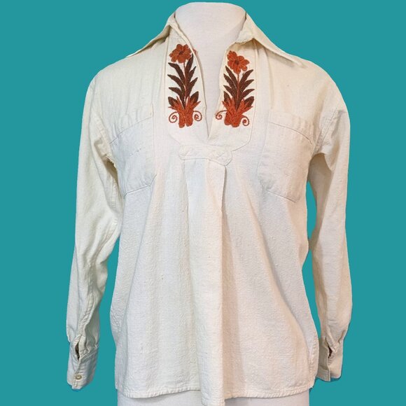 La Boca Vintage Ecuadorian Embroidered Shirt Preowned - Picture 1 of 5